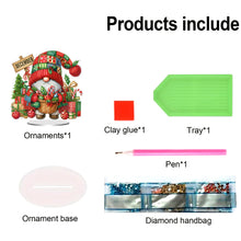 Load image into Gallery viewer, Christmas In December Gnome-Single Side Drill-Acrylic Diamond Desktop Ornament
