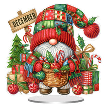 Load image into Gallery viewer, Christmas In December Gnome-Single Side Drill-Acrylic Diamond Desktop Ornament
