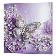Load image into Gallery viewer, Butterfly-Partial Pearl Painting Kit with Frame-25x25cm
