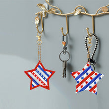 Load image into Gallery viewer, 20Pcs/Set 20Pcs/Set Independence Day Star-Double Side Drill-Diamond Keychain
