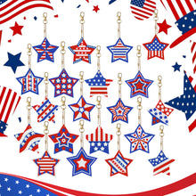 Load image into Gallery viewer, 20Pcs/Set 20Pcs/Set Independence Day Star-Double Side Drill-Diamond Keychain
