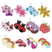 Load image into Gallery viewer, 12 Pairs Cute Cartoon Earrings-DIY Diamond Painting Earrings Kit
