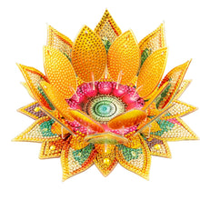 Load image into Gallery viewer, Purple Lotus-A-Diamond Candle Holder-Diamond Desktop Ornament
