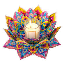 Load image into Gallery viewer, Purple Lotus-A-Diamond Candle Holder-Diamond Desktop Ornament

