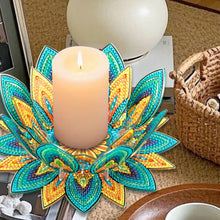 Load image into Gallery viewer, Purple Lotus-A-Diamond Candle Holder-Diamond Desktop Ornament
