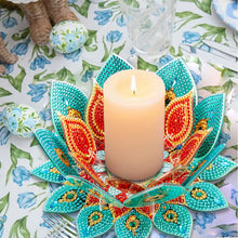 Load image into Gallery viewer, Purple Lotus-A-Diamond Candle Holder-Diamond Desktop Ornament
