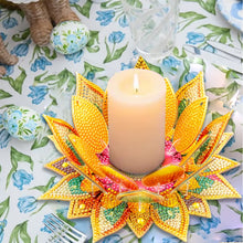 Load image into Gallery viewer, Purple Lotus-A-Diamond Candle Holder-Diamond Desktop Ornament
