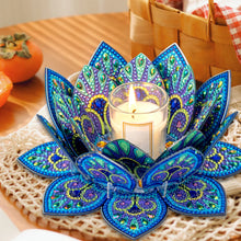 Load image into Gallery viewer, Purple Lotus-A-Diamond Candle Holder-Diamond Desktop Ornament
