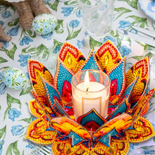 Load image into Gallery viewer, Purple Lotus-A-Diamond Candle Holder-Diamond Desktop Ornament
