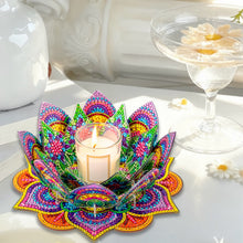 Load image into Gallery viewer, Purple Lotus-A-Diamond Candle Holder-Diamond Desktop Ornament
