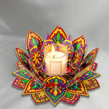 Load image into Gallery viewer, Purple Lotus-A-Diamond Candle Holder-Diamond Desktop Ornament

