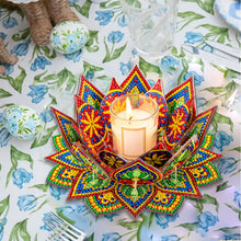 Load image into Gallery viewer, Purple Lotus-A-Diamond Candle Holder-Diamond Desktop Ornament
