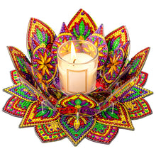 Load image into Gallery viewer, Purple Lotus-A-Diamond Candle Holder-Diamond Desktop Ornament
