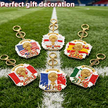 Load image into Gallery viewer, 6Pcs/Set Football World Contest Flag-Double Side Drill-Diamond Keychain
