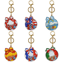 Load image into Gallery viewer, 6Pcs/Set Football World Contest Flag-Double Side Drill-Diamond Keychain
