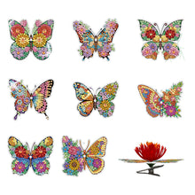 Load image into Gallery viewer, 8Pcs/Set Dragonfly-Diamond Candle Holder-Diamond Desktop Ornament
