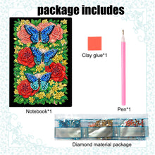 Load image into Gallery viewer, Butterflies And Roses-DIY Diamonds Painting Notebook 50 Pages

