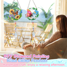 Load image into Gallery viewer, 2Pcs/Set Flower Wreath Rabbit-SunCatcher Window Hanging Diamond Wind Chimes
