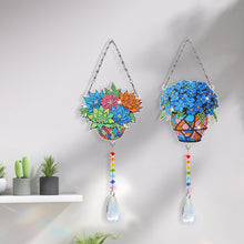 Load image into Gallery viewer, 2Pcs/Set Flower Wreath Rabbit-SunCatcher Window Hanging Diamond Wind Chimes
