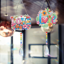 Load image into Gallery viewer, 2Pcs/Set Flower Wreath Rabbit-SunCatcher Window Hanging Diamond Wind Chimes
