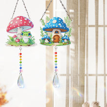 Load image into Gallery viewer, 2Pcs/Set Flower Wreath Rabbit-SunCatcher Window Hanging Diamond Wind Chimes
