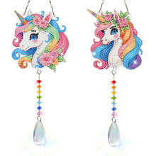 Load image into Gallery viewer, 2Pcs/Set Flower Wreath Rabbit-SunCatcher Window Hanging Diamond Wind Chimes
