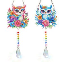 Load image into Gallery viewer, 2Pcs/Set Flower Wreath Rabbit-SunCatcher Window Hanging Diamond Wind Chimes
