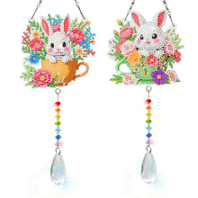 Load image into Gallery viewer, 2Pcs/Set Bow-Shaped Easter Egg-SunCatcher Window Hanging Diamond Wind Chimes
