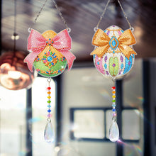 Load image into Gallery viewer, 2Pcs/Set Bow-Shaped Easter Egg-SunCatcher Window Hanging Diamond Wind Chimes
