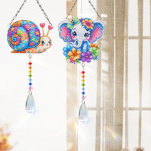 Load image into Gallery viewer, 2Pcs/Set Bow-Shaped Easter Egg-SunCatcher Window Hanging Diamond Wind Chimes
