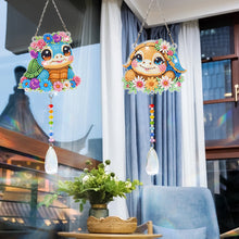 Load image into Gallery viewer, 2Pcs/Set Bow-Shaped Easter Egg-SunCatcher Window Hanging Diamond Wind Chimes
