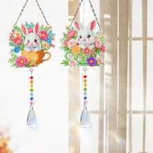 Load image into Gallery viewer, 2Pcs/Set Bow-Shaped Easter Egg-SunCatcher Window Hanging Diamond Wind Chimes
