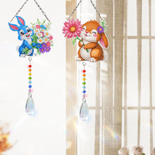 Load image into Gallery viewer, 2Pcs/Set Bow-Shaped Easter Egg-SunCatcher Window Hanging Diamond Wind Chimes
