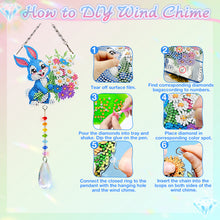 Load image into Gallery viewer, 2Pcs/Set Bow-Shaped Easter Egg-SunCatcher Window Hanging Diamond Wind Chimes
