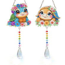Load image into Gallery viewer, 2Pcs/Set Bow-Shaped Easter Egg-SunCatcher Window Hanging Diamond Wind Chimes
