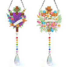 Load image into Gallery viewer, 2Pcs/Set Cross-SunCatcher Window Hanging Diamond Wind Chimes
