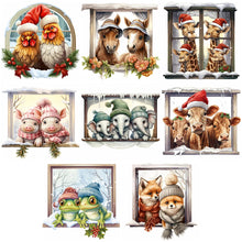 Load image into Gallery viewer, Christmas Animals-Full Round Diamond Painting-30x30cm

