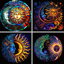 Load image into Gallery viewer, Star Moon-Full Round Diamond Painting-30x30cm

