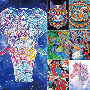 Animal-Partial Special Luminous Diamond Painting-30x40cm