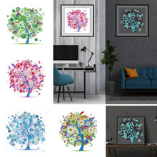 Load image into Gallery viewer, Four Seasons Tree Of Happiness-Partial Special Luminous Diamond Painting-30x30cm
