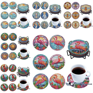 6PCS Stained Glass Our Lady-Diamond Painting Coaster