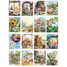 Load image into Gallery viewer, Cartoon Bear-Full Round Diamond Painting-30x40cm
