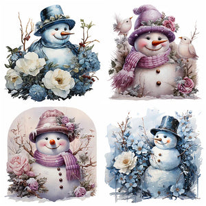 Christmas Snowman-Full Round Diamond Painting-30x30cm