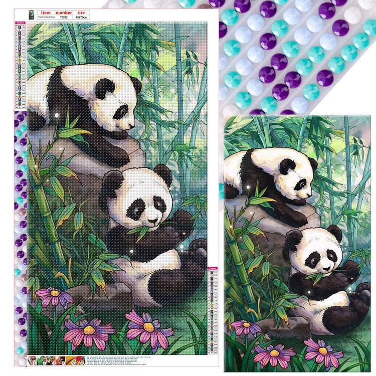 Panda-Full Round Diamond Painting-40x70cm-Large Size