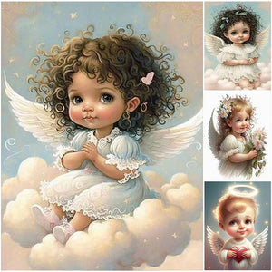 Angel Child-Full Round Diamond Painting-30x40cm