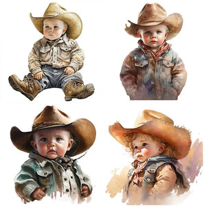 Cowboy Kid-Full Round Diamond Painting-30x30cm