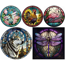 Load image into Gallery viewer, Stained Glass Animal-Full Round Diamond Painting-35x35cm
