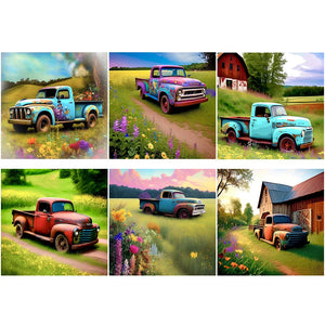 Truck-Full Round Diamond Painting-30x30cm