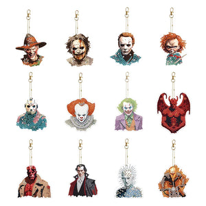 Halloween-Double Side Drill-Diamond Keychain