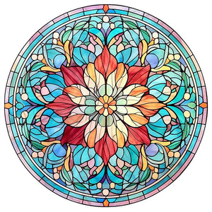 Stained Glass Flower-Full Round Diamond Painting-30x30cm